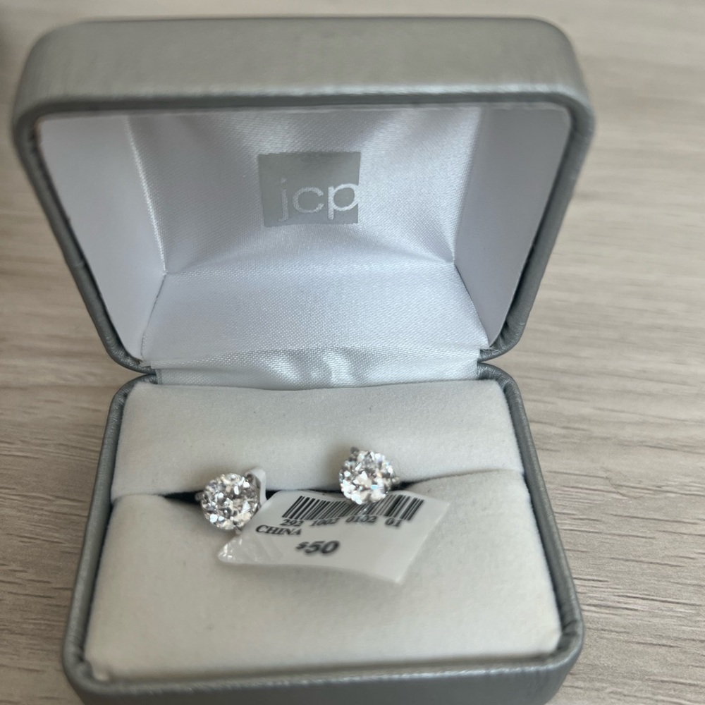 Diamond studd earrings